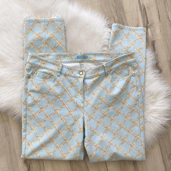 J. McLaughlin Pants - J. McLaughlin 14 Blue Bamboo Print Jeans
